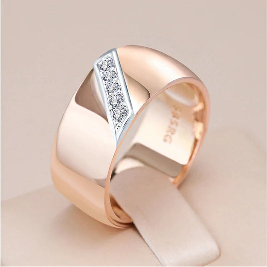 Bague en Or Élégante avec Zirconiums Éblouissants