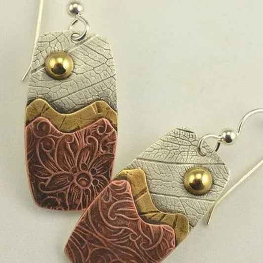 Boucles d'oreilles vintage envoûtantes au design désert brun