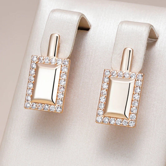 Éblouissantes Boucles d'Oreilles en Cristaux Carrés Étincelants