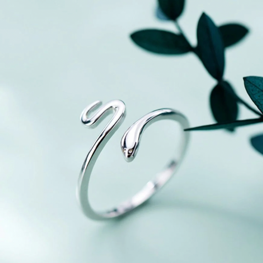 Sublime Bague Serpent Ajustable en Argent Sterling