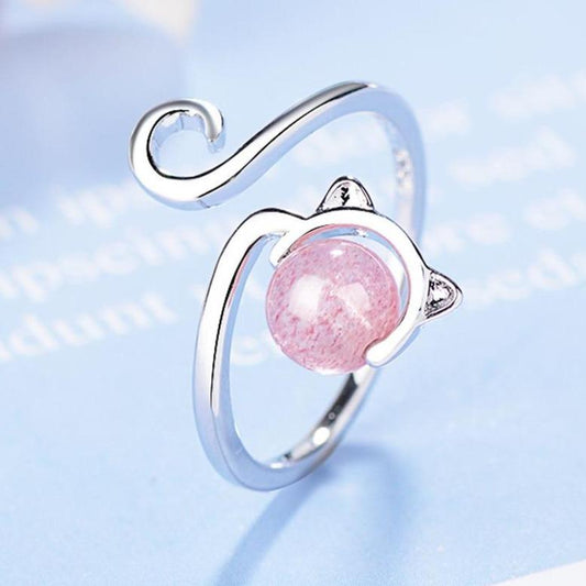 Éblouissante Bague en Argent Sterling 925 avec Chaton Rose et Agate Élégante