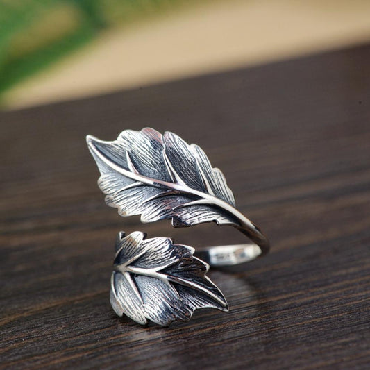 Bague en Argent Ajustable avec Design Élégant à Lame