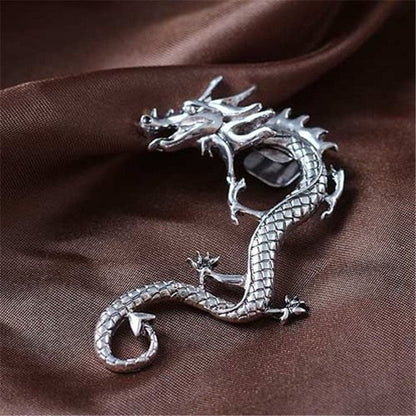Éblouissantes boucles d'oreilles dragons en argent