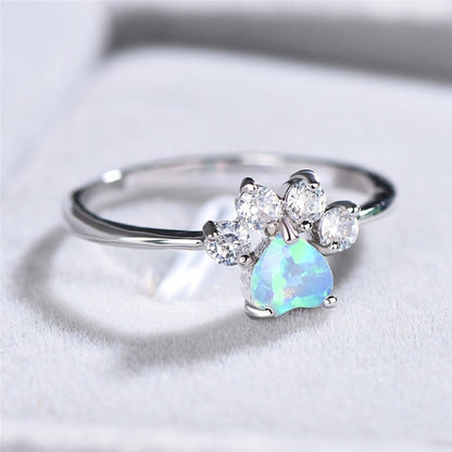 Éblouissante Bague en Opale et Zircon
