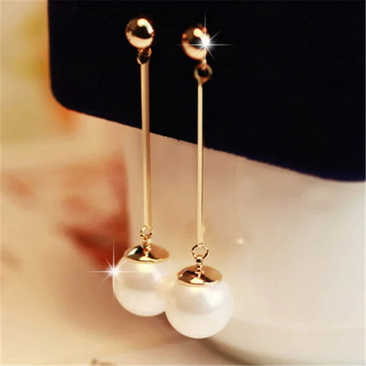 Éblouissantes boucles d'oreilles pendantes de luxe ornées de perles artisanales uniques