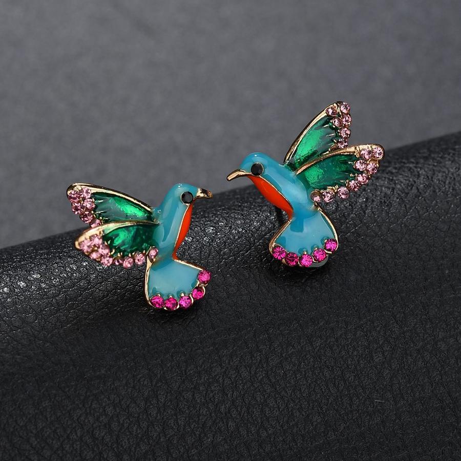 Éblouissantes Boucles d'Oreilles Colibri en Cristal
