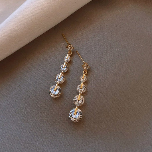 Éblouissantes Boucles d'Oreilles en Zirconium Doré