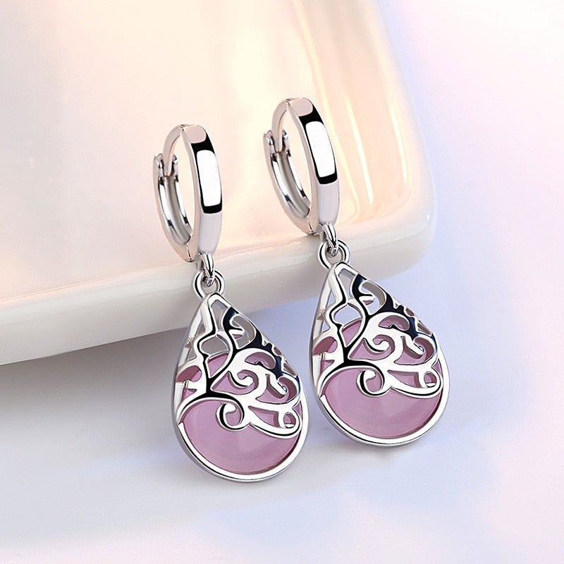 Éblouissantes Boucles d'Oreilles Arbre de Vie en Argent Sterling 925