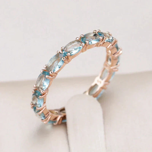 Éclatante Bague en Or avec Zirconia et Turquoise Envoûtante