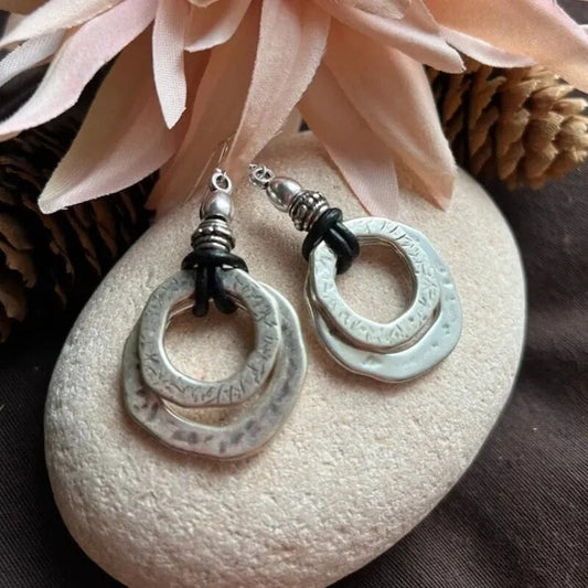 Éblouissantes boucles d'oreilles vintage en argent sterling