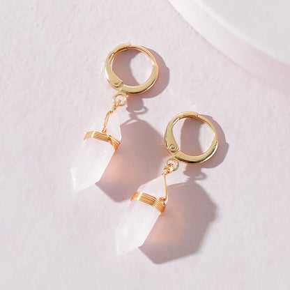 Boucles d'oreilles en Quartz doré élégantes et raffinées
