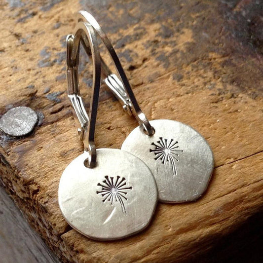 Élégantes Boucles d'oreilles Pissenlit en Argent Sterling
