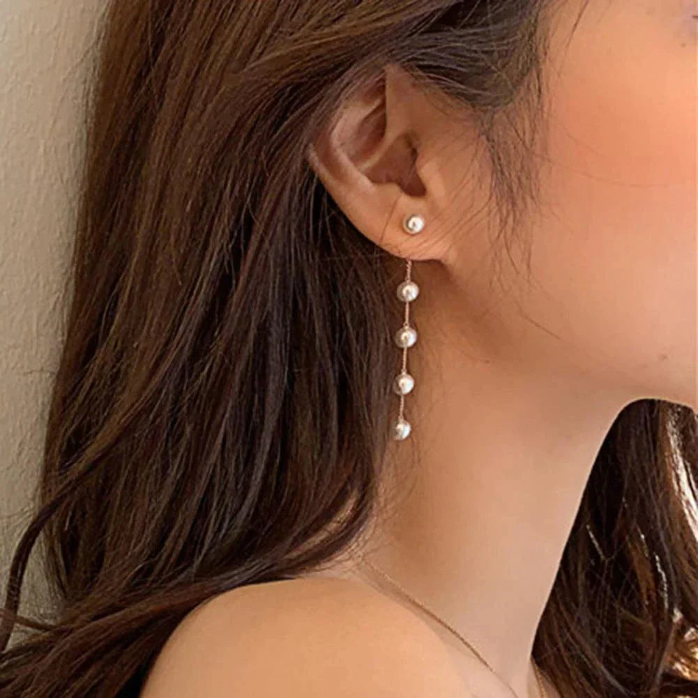 Élégantes Boucles d'Oreilles Pendantes en Perles