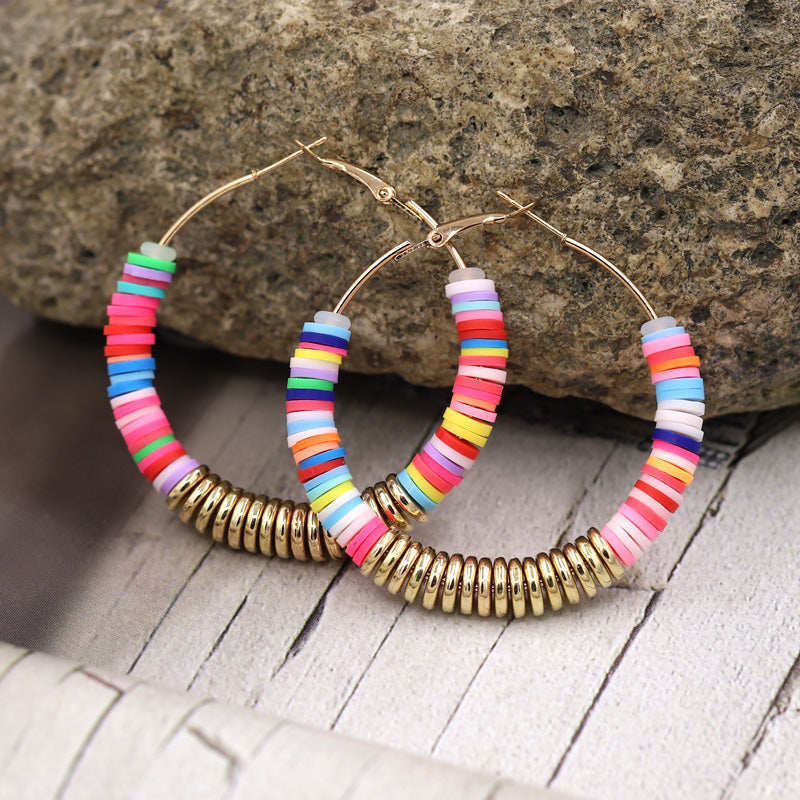 Boucles d'oreilles Boho Éclatantes aux Pierres Colorées