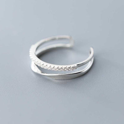 Bague Ajustable à Double Ligne Élégante