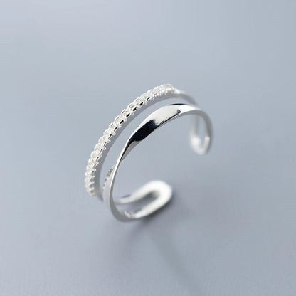 Bague Ajustable à Double Ligne Élégante