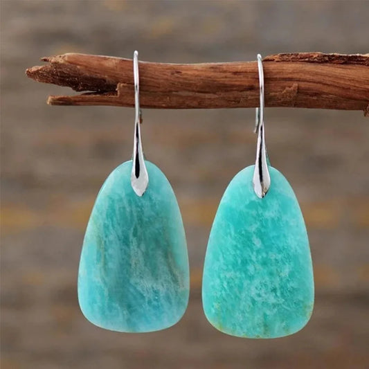 Boucles d'oreilles vintage en véritable turquoise naturelle