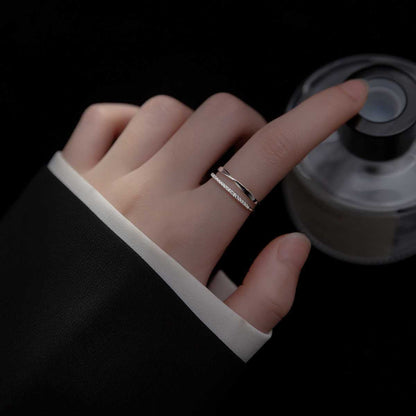 Bague Ajustable à Double Ligne Élégante