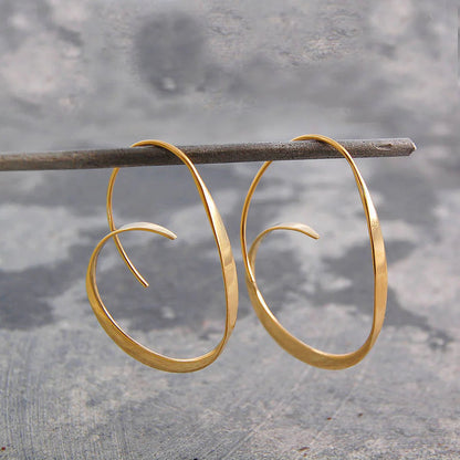 Élégantes Boucles d'Oreilles Spirales en Acier Inoxydable