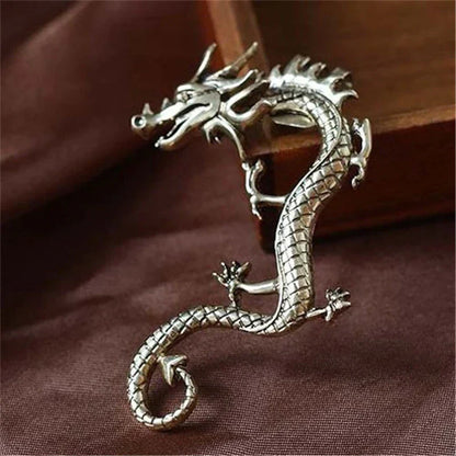 Éblouissantes boucles d'oreilles dragons en argent