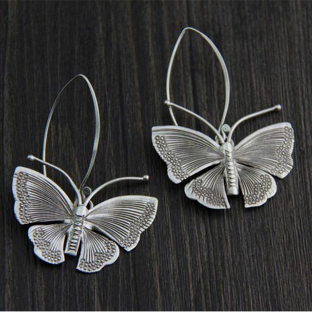 Éblouissantes Boucles d'oreilles Papillon en Argent