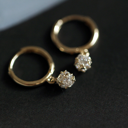 Éblouissantes Boucles d'Oreilles en Or avec Zirconia de Luxe