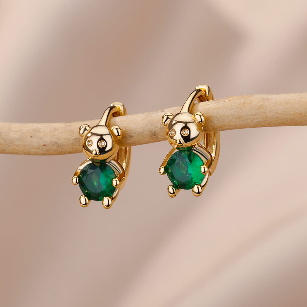 Boucles d'oreilles en Or Minimalistes Ourson Chic