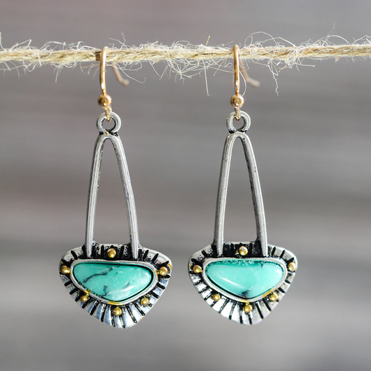 Éblouissantes Boucles d'oreilles Vintage en Argent et Turquoise