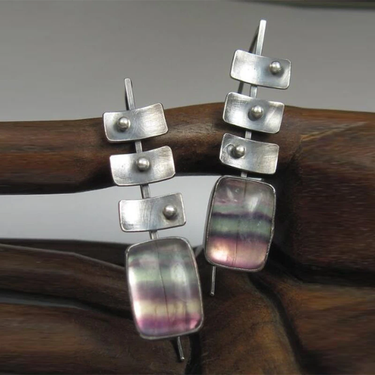 Boucles d'oreilles en Argent avec Effet Dégradé Éblouissant