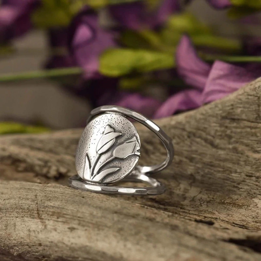 Bague Argenté Boho Rose Élégante