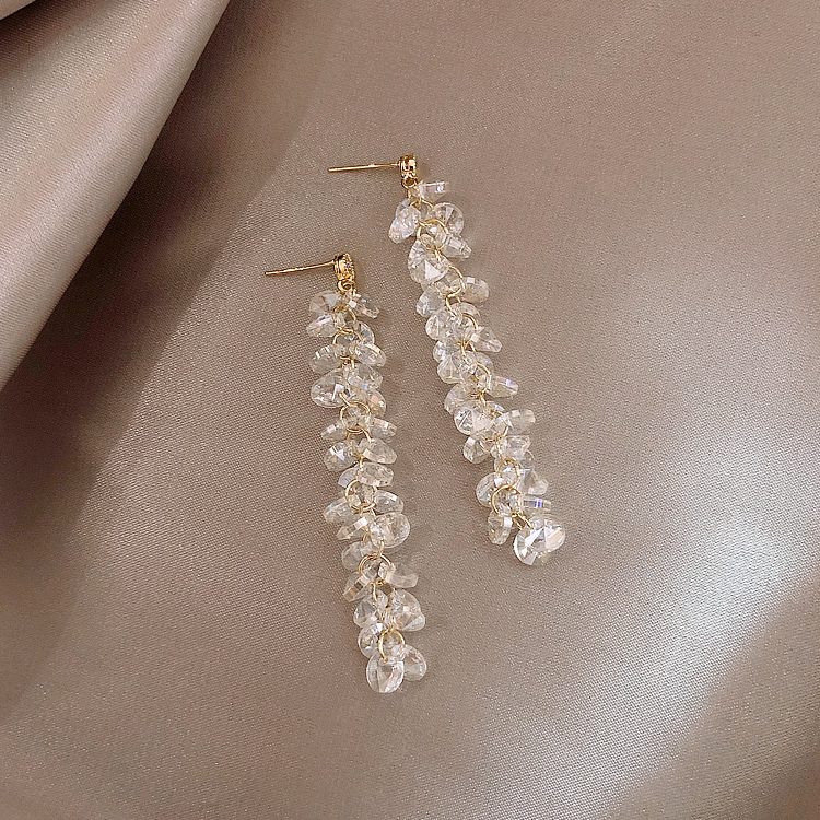 Éblouissantes Boucles d'oreilles Pendantes en Or ornées de Zirconia