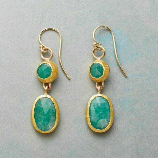 Éblouissantes Boucles d'Oreilles en Or avec Pierre Turquoise