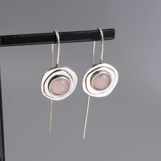 Éblouissantes Boucles d'Oreilles Boho en Cristal Rose