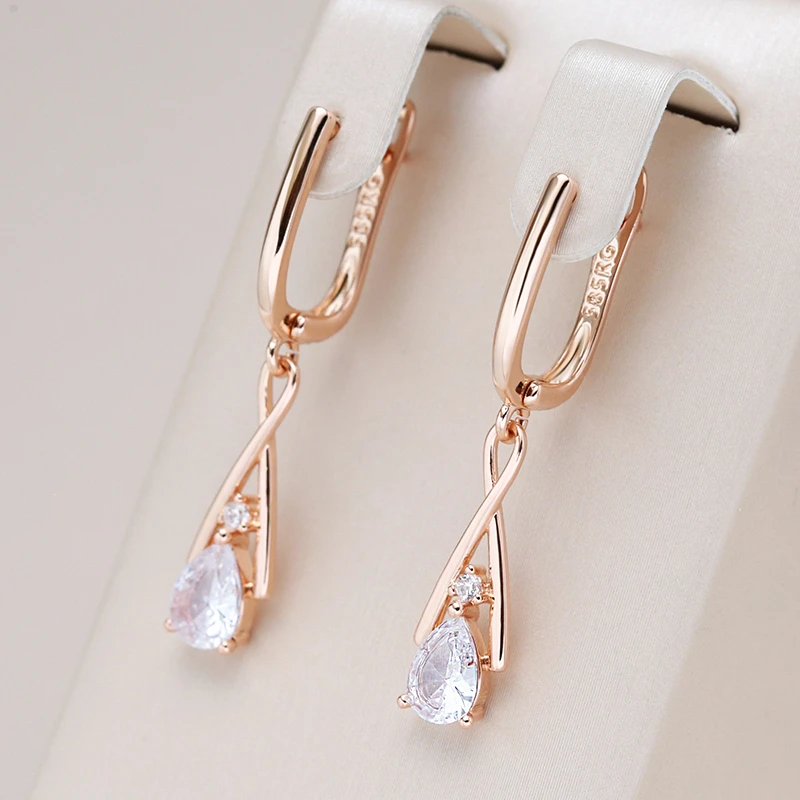 Boucles d'oreilles pendantes en cristal raffiné et chic