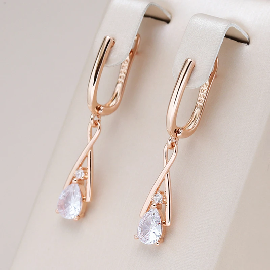 Boucles d'oreilles pendantes en cristal raffiné et chic