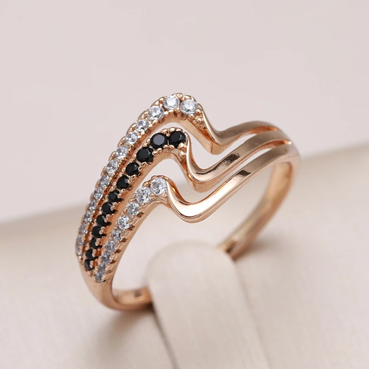 Alliance Élégante en Zircone "Wave" - L'Éclat de la Sophistication