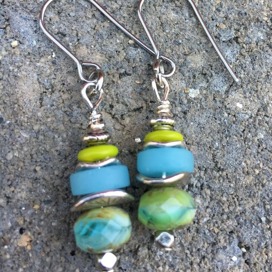 Boucles d'oreilles en Argent Vintage Inspirées par l'Océan