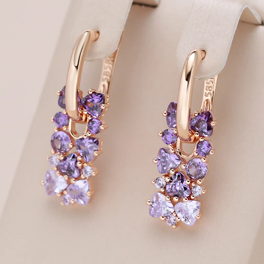 Élégantes Boucles d'Oreilles Mauves