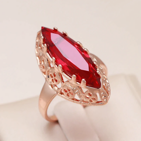 Sublime Bague Rouge en Or Élégante et Glamour