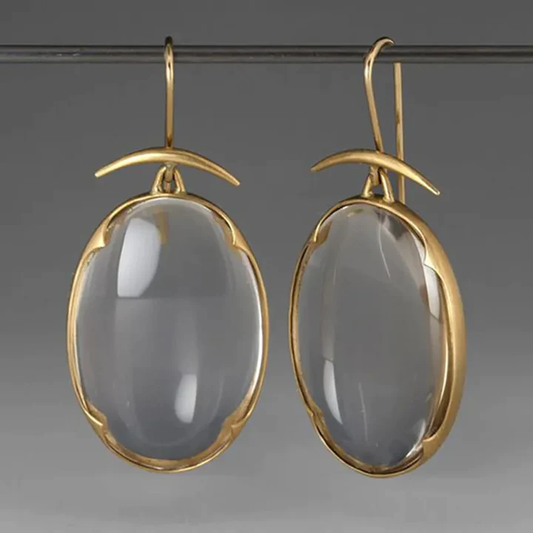 Éblouissantes Boucles d'oreilles Vintage en Cristal Doré