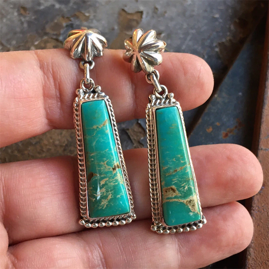 Éblouissantes Boucles d'Oreilles Vintage en Turquoise et Argent