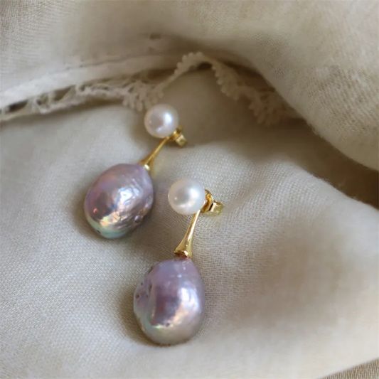 Boucles d'oreilles raffinées en perles lilas chic