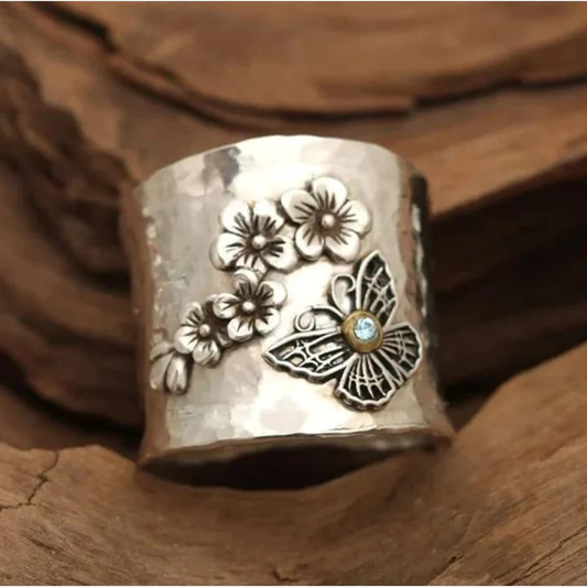 Élégante Bague Vintage en Forme de Papillon