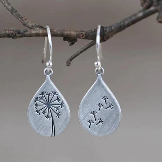 Élégantes Boucles d'Oreilles en Argent 925 Inspirées du Pissenlit
