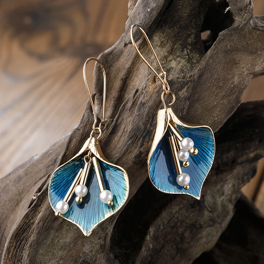Boucles d'oreilles Vintage Lotus Blue Élégantes