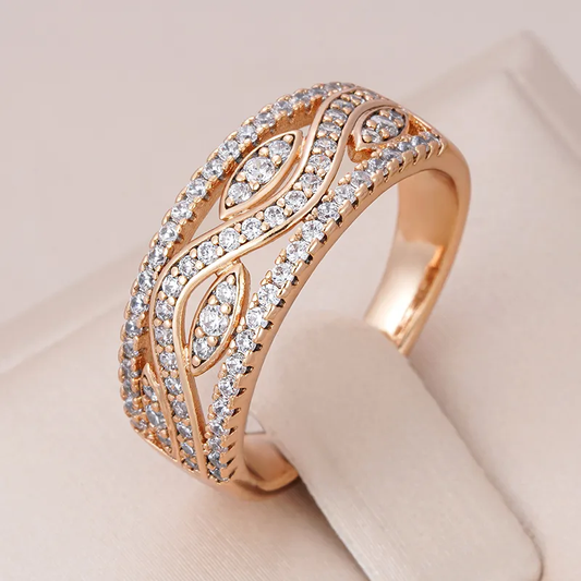 Bague sophistiquée en or éclatant