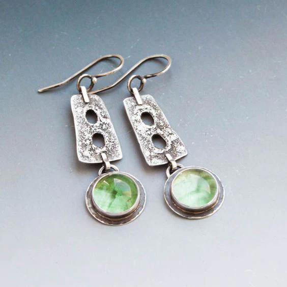 Boucles d'oreilles vintage en cristal émeraude scintillant