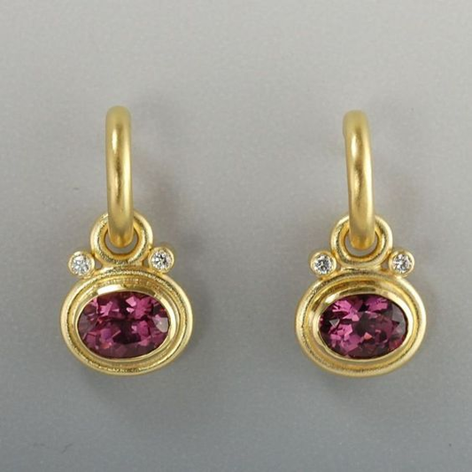 Boucles d'oreilles vintage scintillantes en grenat et zirconium