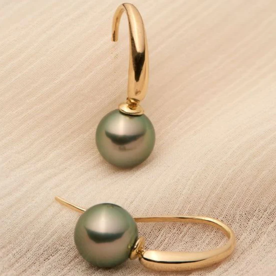 Boucles d'oreilles raffinées en perles d'olive