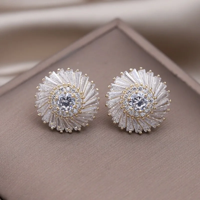 Belles boucles d'oreilles spiralées scintillantes et raffinées